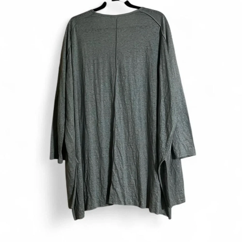 Easel Top Sz L Oversized 100% Sage Green Tunic Feminine Flowy Lightweight - Picture 4 of 8